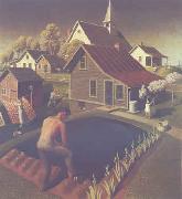 Grant Wood Spring in Town Germany oil painting reproduction